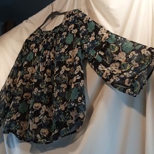 FUN 2 FUN beautiful floral blouse green, blue, xl xxl
